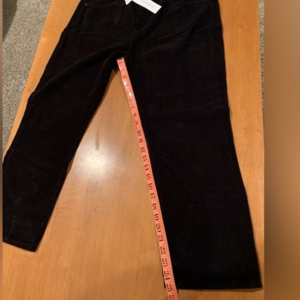 NWT Topshop Corduroy Black Capris Length 25 Inches - Picture 7 of 7